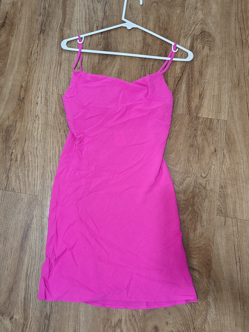 audrey Bright Hot Pink Spaghetti Strap Mini Dress